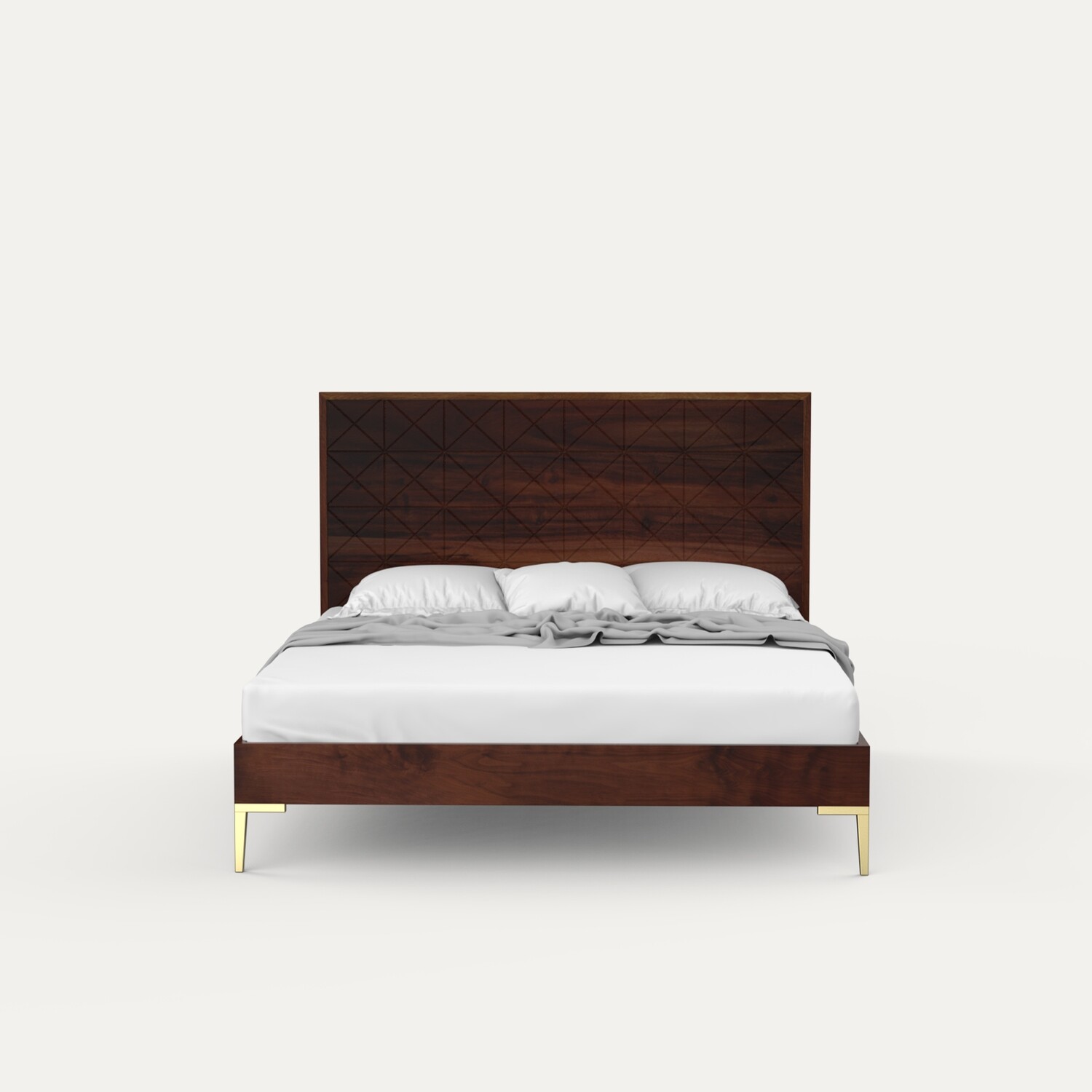 Helena Groove Top Bed with Metal Legs