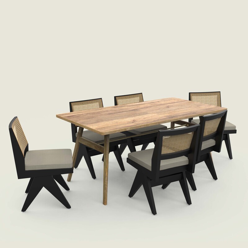 Dido-Jean Dining Table Set - Large 6 Seater/175 cm