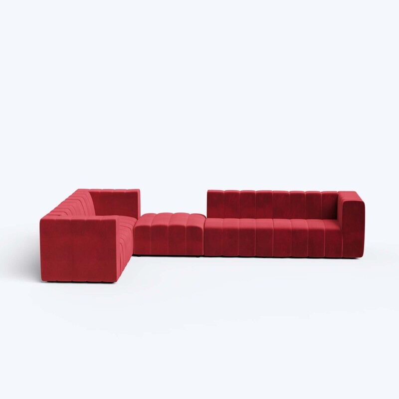 Rasmus modular 4 seater corner sofa with ottoman