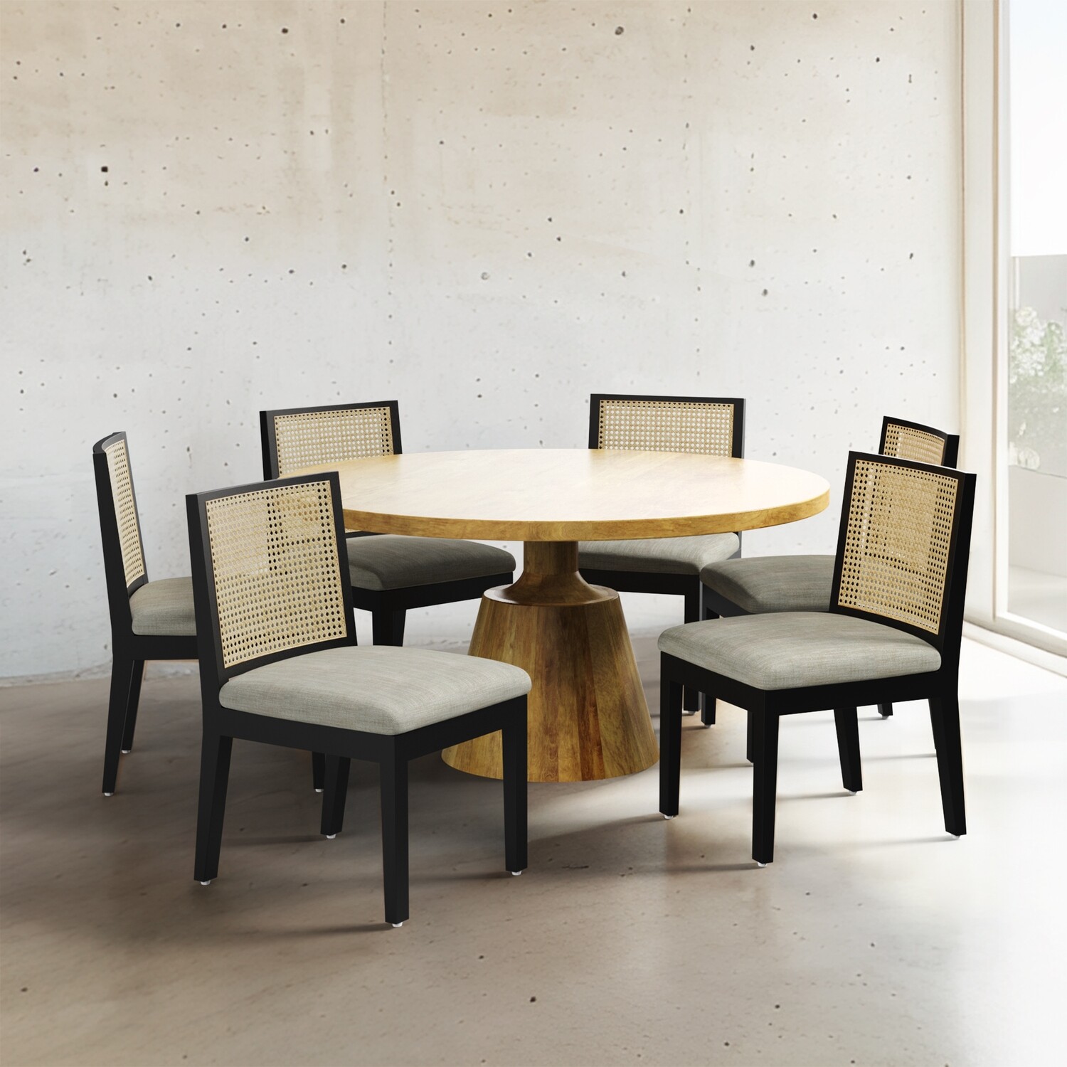 Yukon Dining Table with Emanuella Chairs - 6 Seater/150 cm