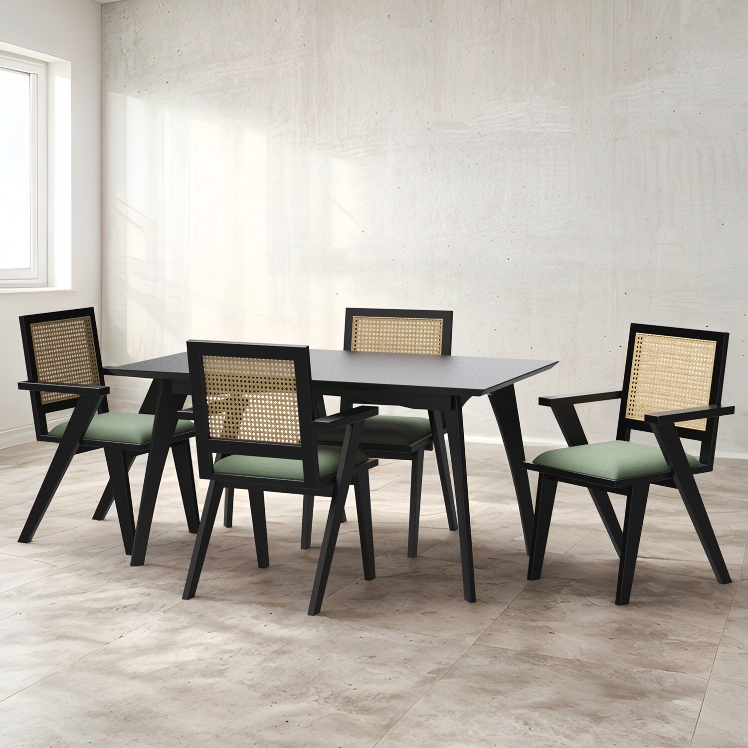 Gina-Flora Dining Table Set - 4 & 6 Seater / All Sizes