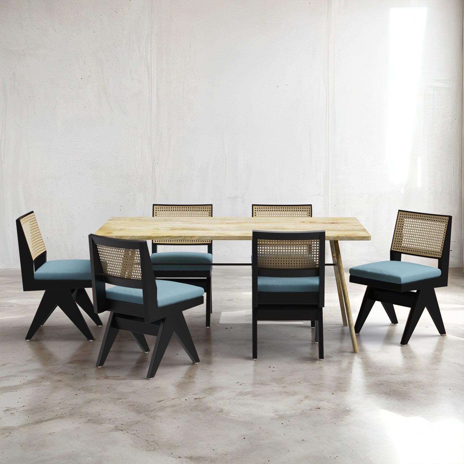 Dido-Jean Dining Table Set - Large 6 Seater/175 cm
