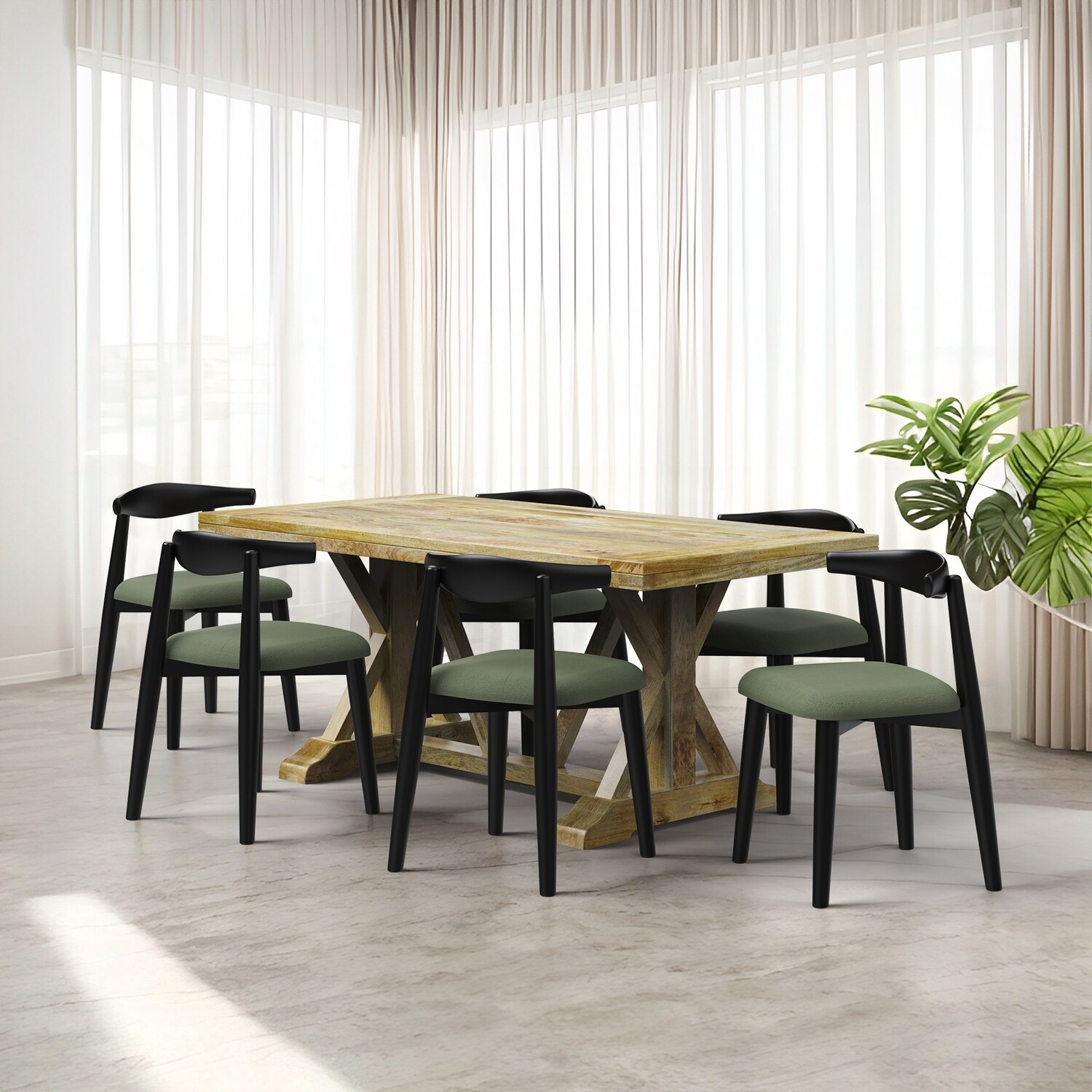 Gable-Arendt Dining Table Set- 6 & 8 Seater/ All sizes
