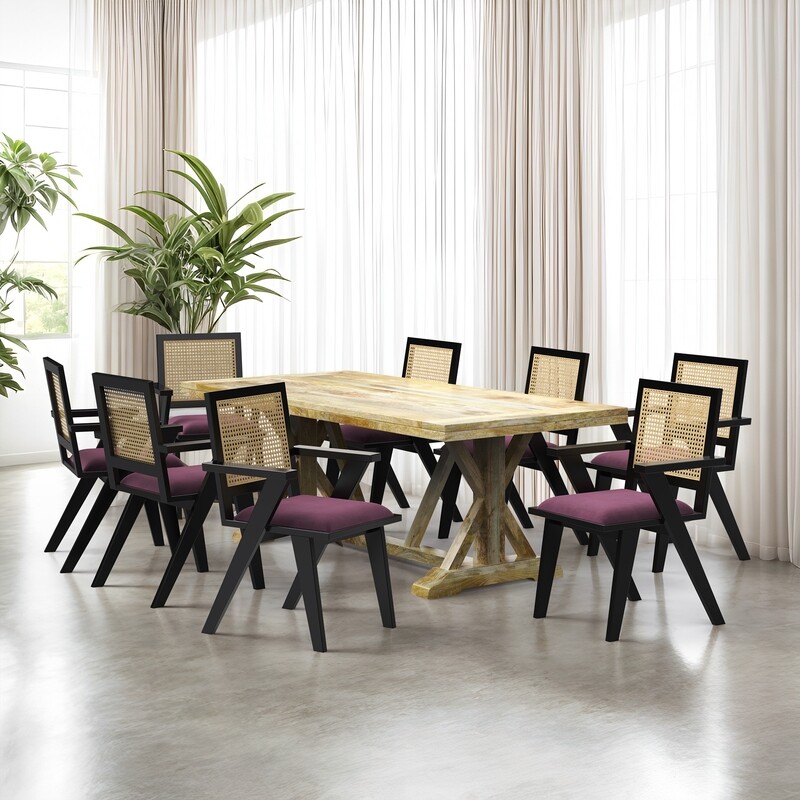 Gable-Flora Dining Table Set- 6 & 8 Seater/ All sizes