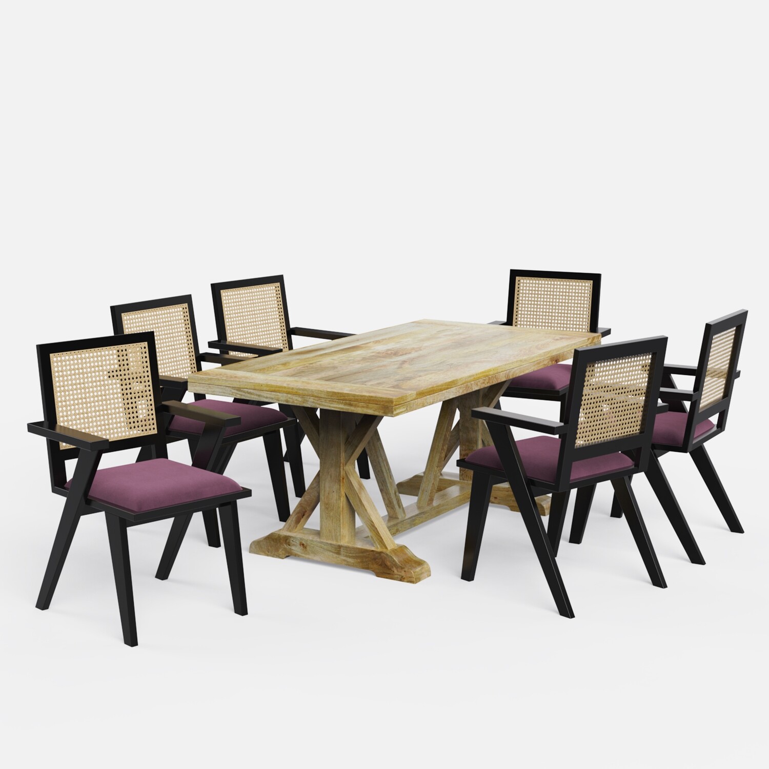 Gable-Flora Dining Table Set- 6 & 8 Seater/ All sizes