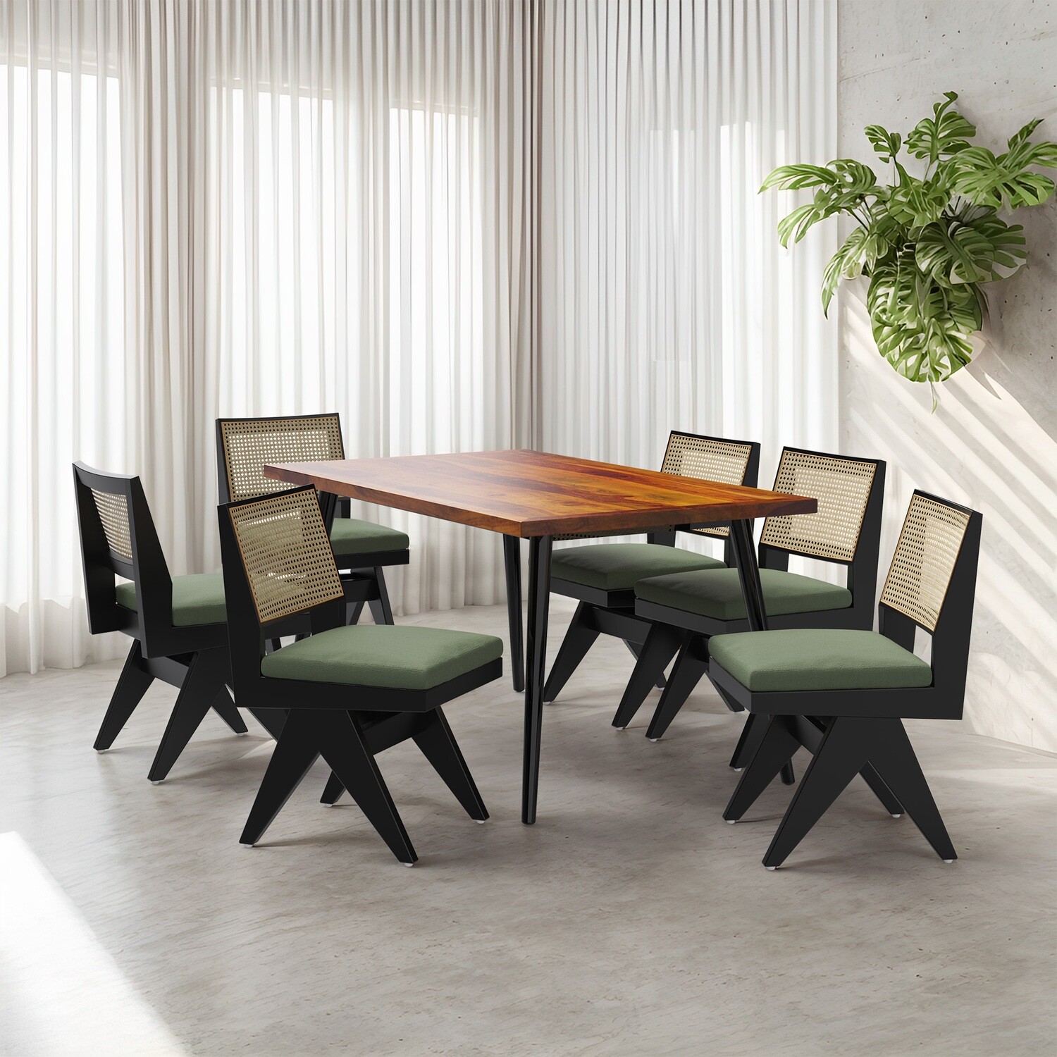 Shelly Plaintop-Jean Dining Table Set - 4 & 6 Seater/ All sizes
