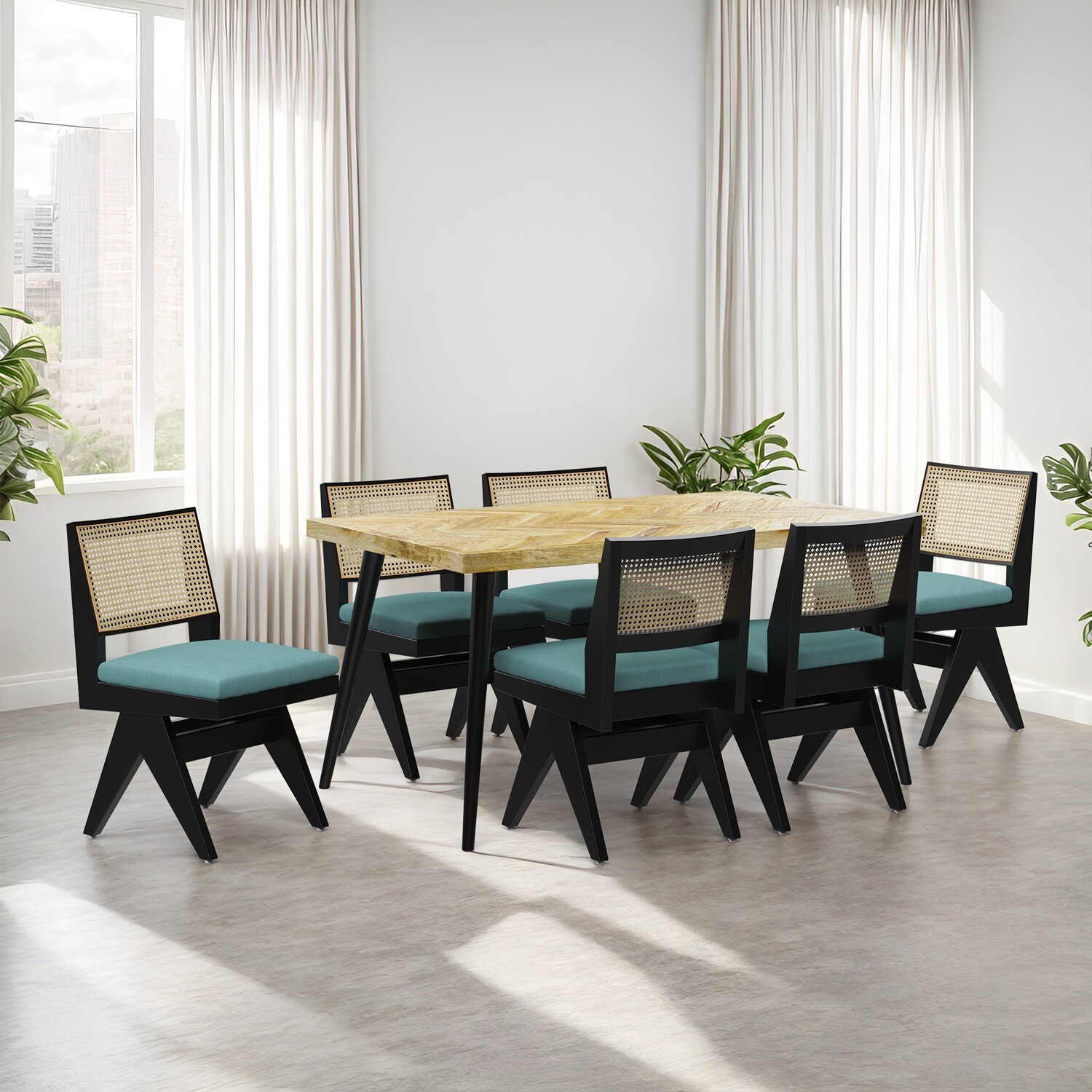 Souza-Jean Dining Table Set- 6 & 8 Seater/ All sizes