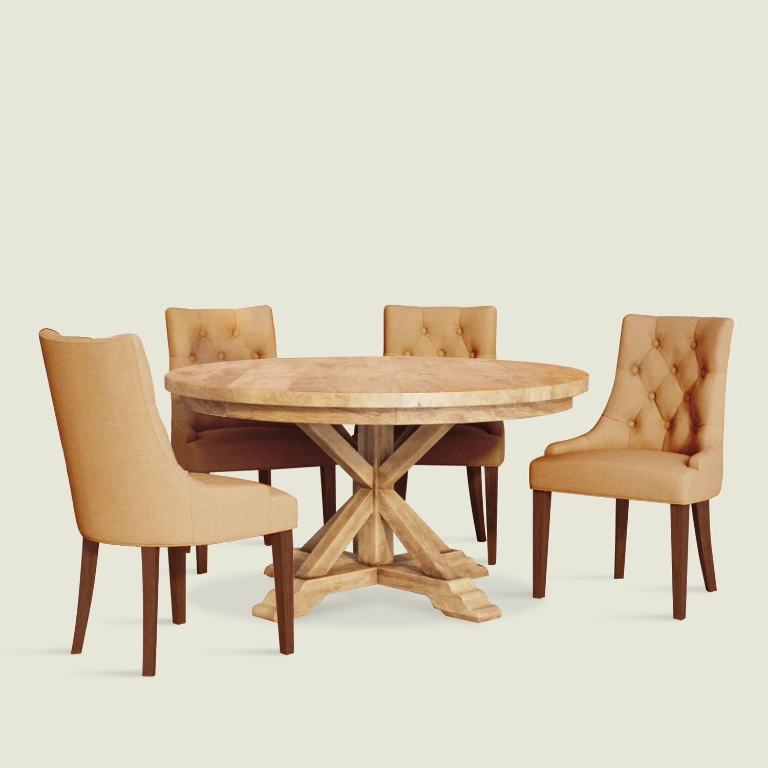 Gable Luxury Round Dining Table 4 and 6 seater Set