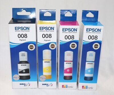 Epson 008 (T06G1 T06G2 T06G3 T06G4) B/C/Y/M Ink Bottle Set for L6550 L6570 L6580 L15140 L15150 L15160