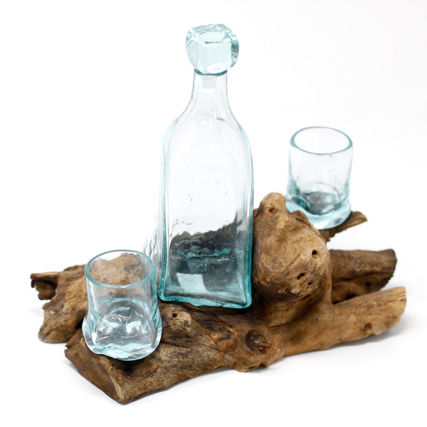 Sticla modelata pe lemn - Set Whiskey