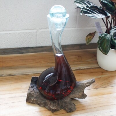 Sticla modelata pe lemn - Decantor de vin