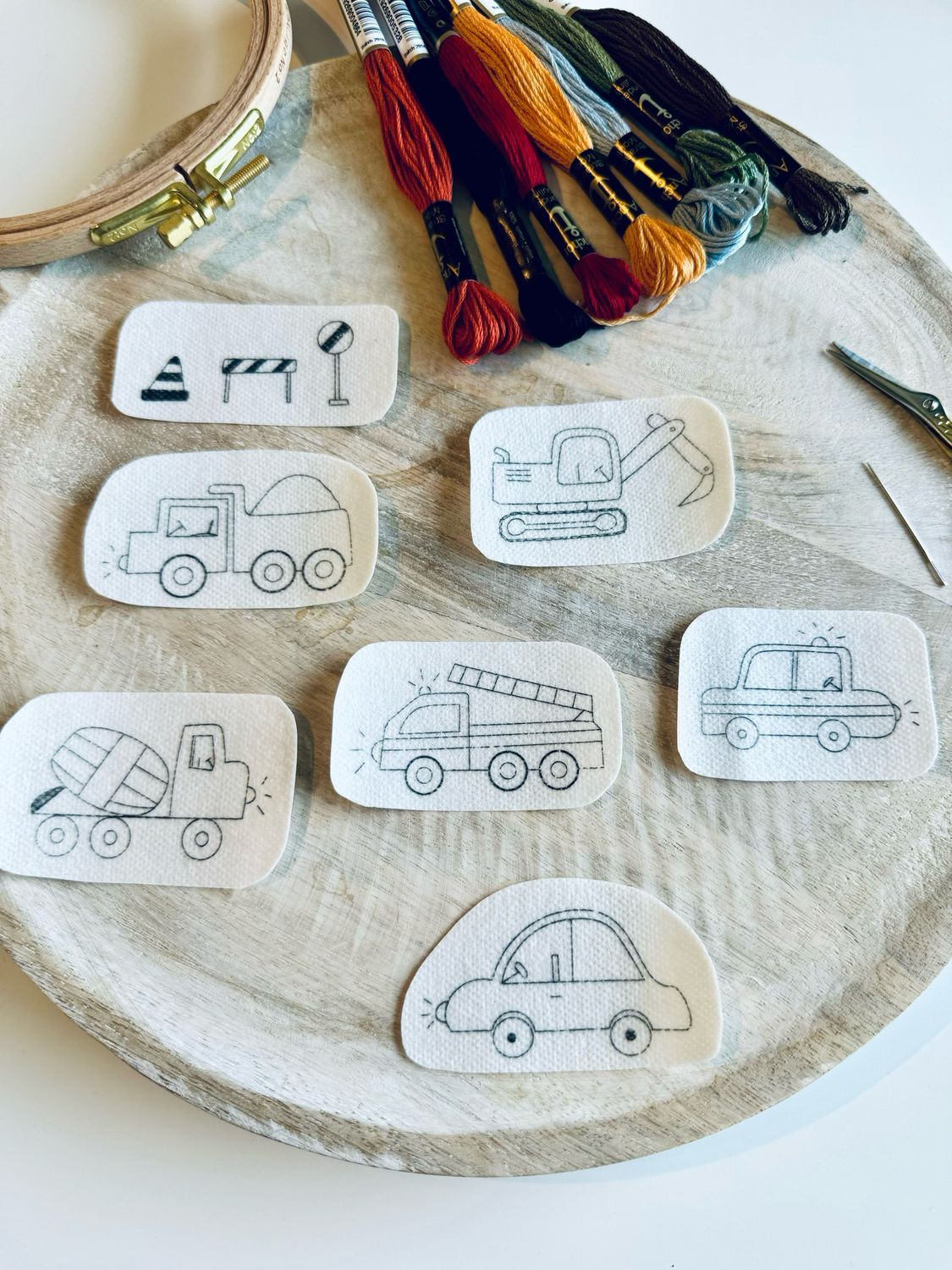 Stickmotiv Set - Fahrzeuge 7 Motive