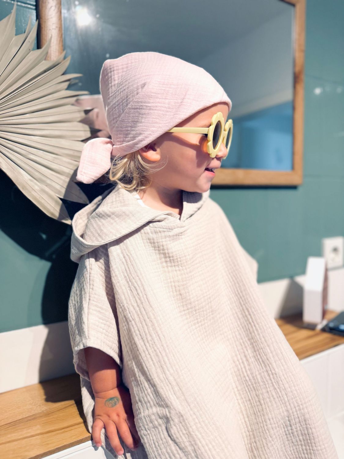 Badeponcho + Kopftuch + Stickset