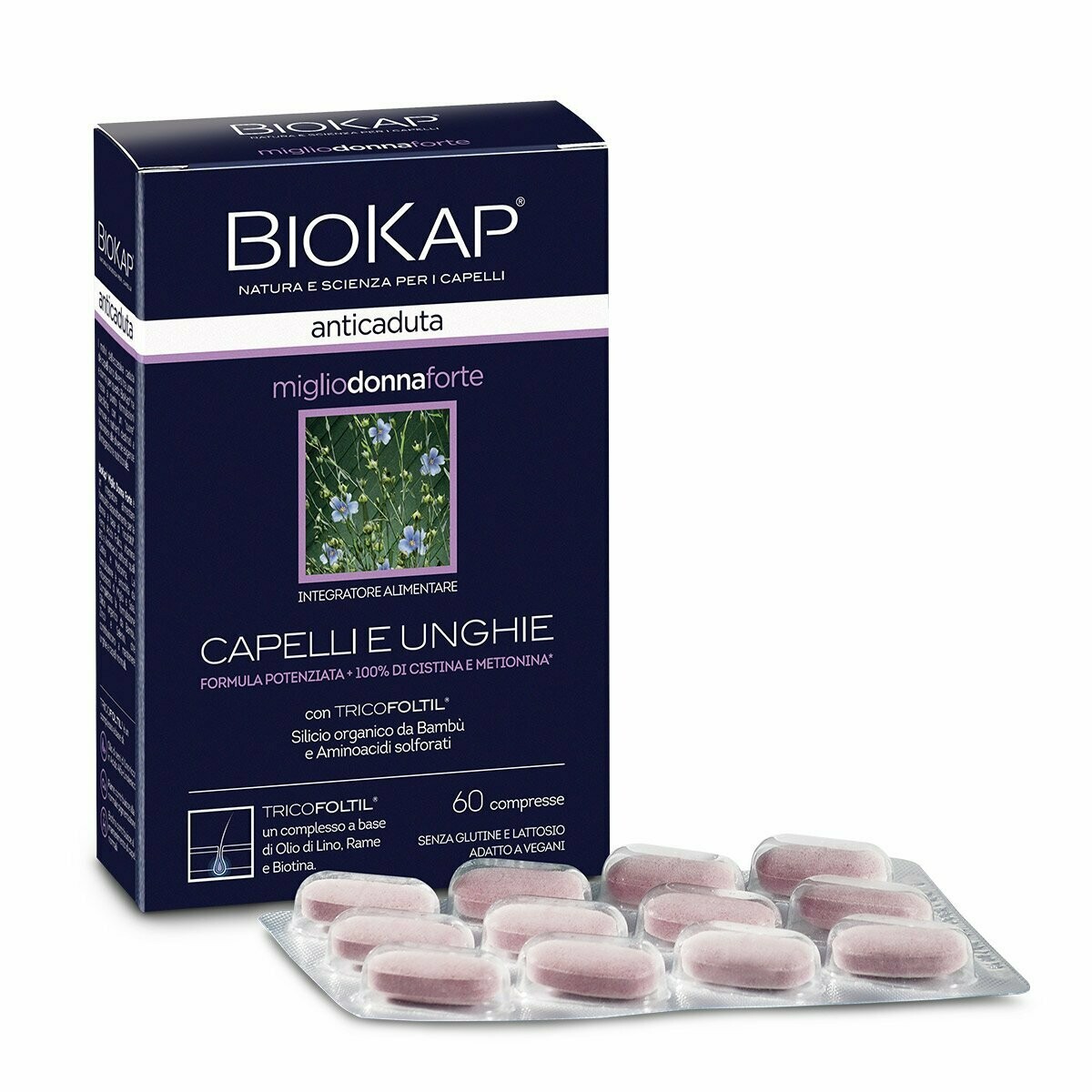 BIOKAP MIGLIO DONNA TRICOFOLTIL
Per la salute di capelli e unghie