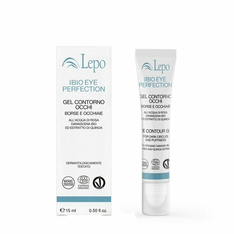 ECOBIO EYE PERFECTION GEL CONTORNO OCCHI BORSE E OCCHIAIE all’acqua di rosa damascena ed estratto di quinoa