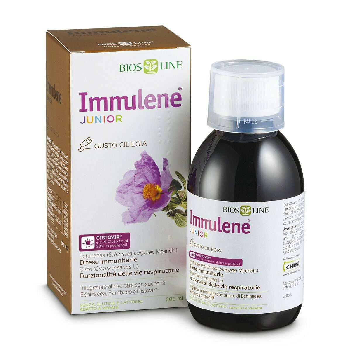 Immulene Junior con CistoVir
DALLE PIANTE, PIÙ FORZA ALLE BABY DIFESE