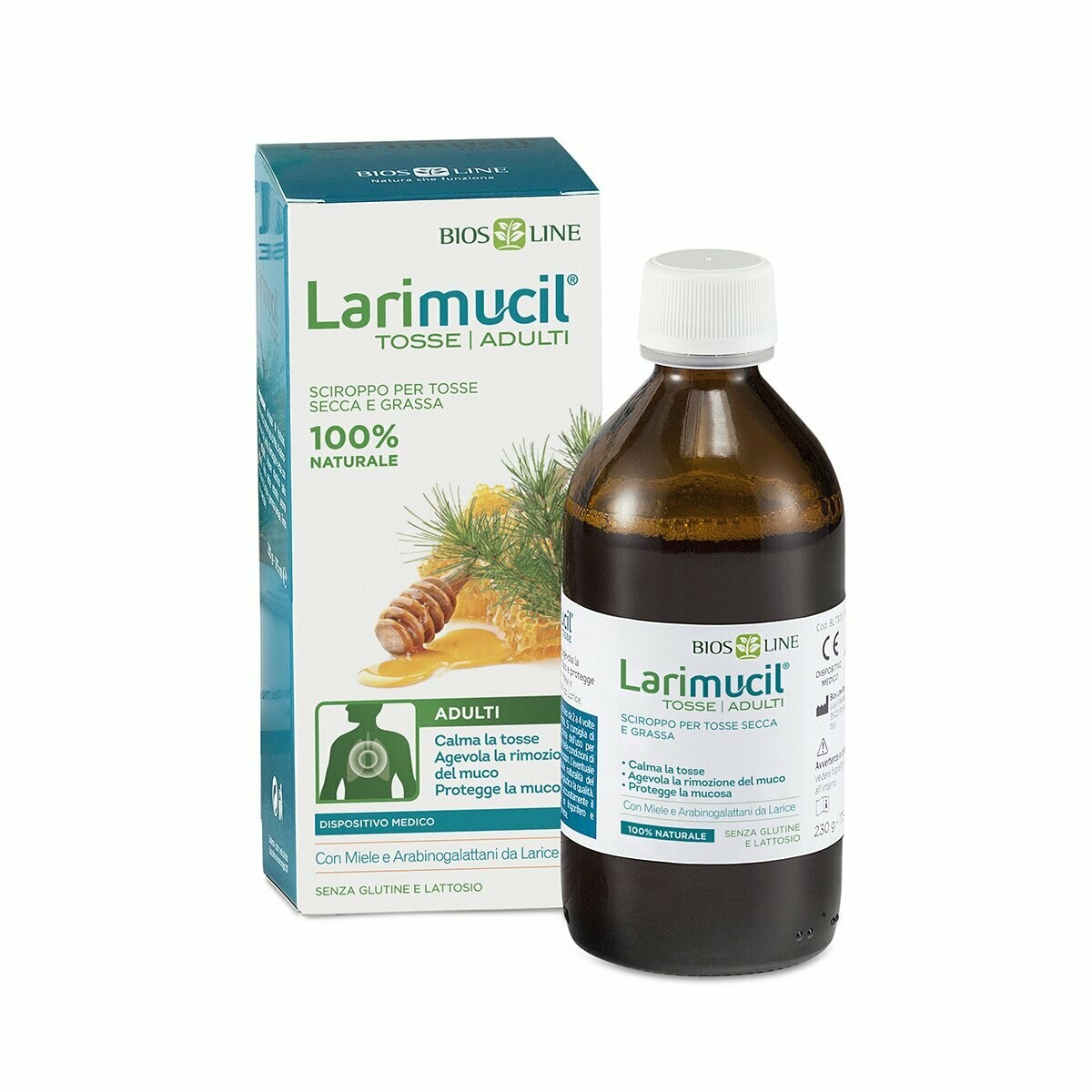 Larimucil Tosse Adulti
SCIROPPO PER LA TOSSE SECCA E GRASSA