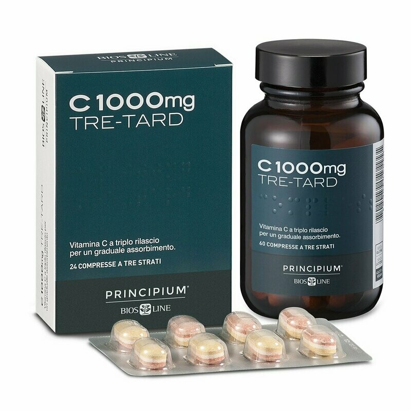 Principium C1000mg Tre-Tard
VITAMINA C A TRIPLO RILASCIO PER UN GRADUALE ASSORBIMENTO 60 COMPRESSE