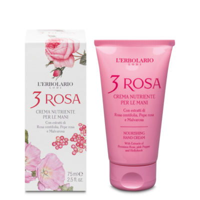Crema Nutriente per le Mani 3 Rosa
Formula altamente nutriente per mani idratate e protette da arrossamenti e aridità