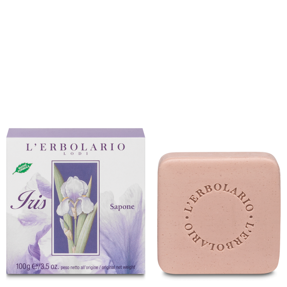 Sapone Iris Panetto di sapone, dall’impasto morbido e cremoso, al soave profumo di Iris