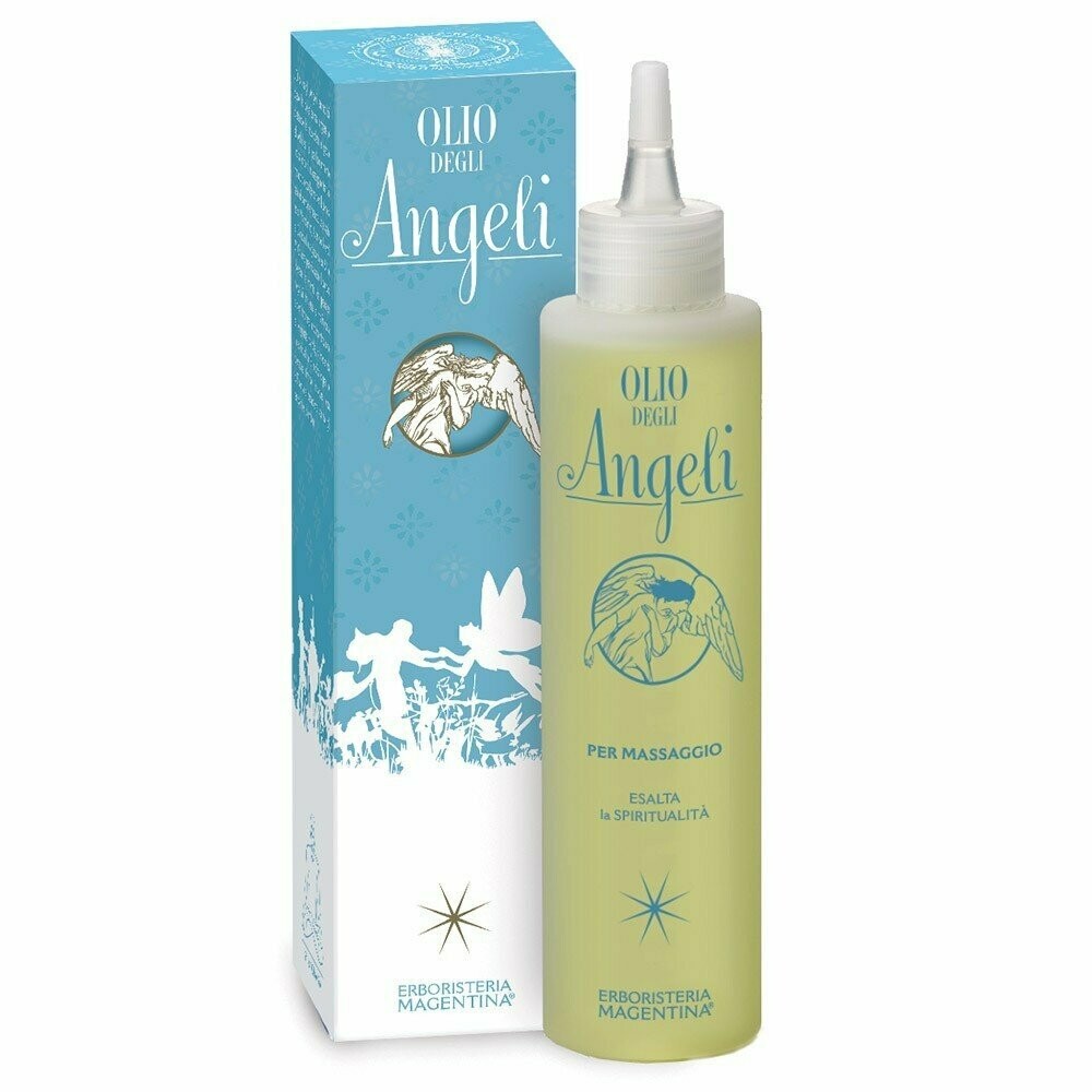 Olio degli Angeli
150 ml
Leggero e delicato come un battito d'ali.
Particolarmente adatto ai soggetti deboli: persone stressate e tese, anziani, bambini