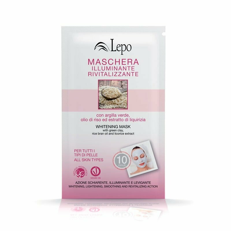 MASCHERA ILLUMINANTE RIVITALIZZANTE con argilla verde, olio di riso ed estratto di liquirizia