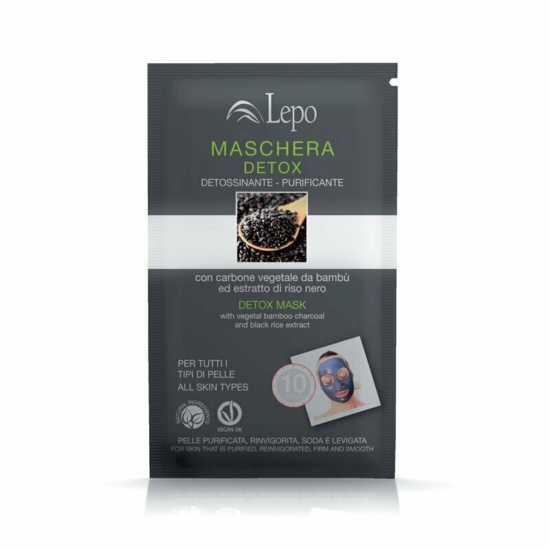 MASCHERA DETOX con carbone vegetale da bambù ed estratto di riso nero