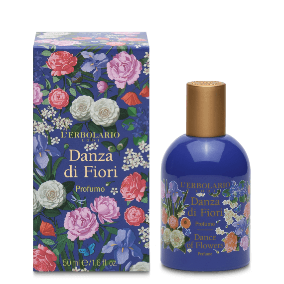 Profumo Danza di Fiori Un balletto armonioso delle fragranze più amate de L’Erbolario: Rosa, Viola, Peonia, Camelia, Iris, Papavero e Fiori di Ciliegio