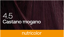 BioKap Nutricolor Tinta 4.5 CASTANO MOGANO
COLORI CALDI, LUMINOSI E NATURALI