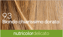 BioKap Nutricolor Tinta Delicato 9.3 BIONDO CHIARISSIMO DORATO
COLORI CALDI, LUMINOSI E NATURALI