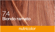 BioKap Nutricolor Tinta 7.4 BIONDO RAMATO
COLORI CALDI, LUMINOSI E NATURALI