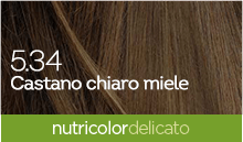 BioKap Nutricolor Tinta Delicato 5.34 CASTANO CHIARO MIELE
COLORI CALDI, LUMINOSI E NATURALI