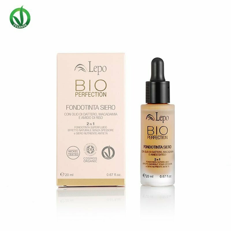 BIO PERFECTION FONDOTINTA SIERO con olio di dattero, macadamia e amido di riso - SPECIAL PACK
Seleziona il Colore: 02 BEIGE NATURALE