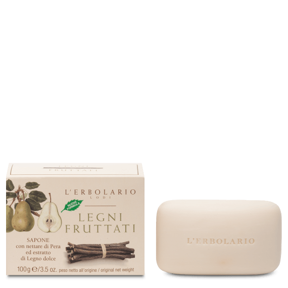 Panetto di sapone dalla dolce schiuma e dal profumo di Legni fruttati