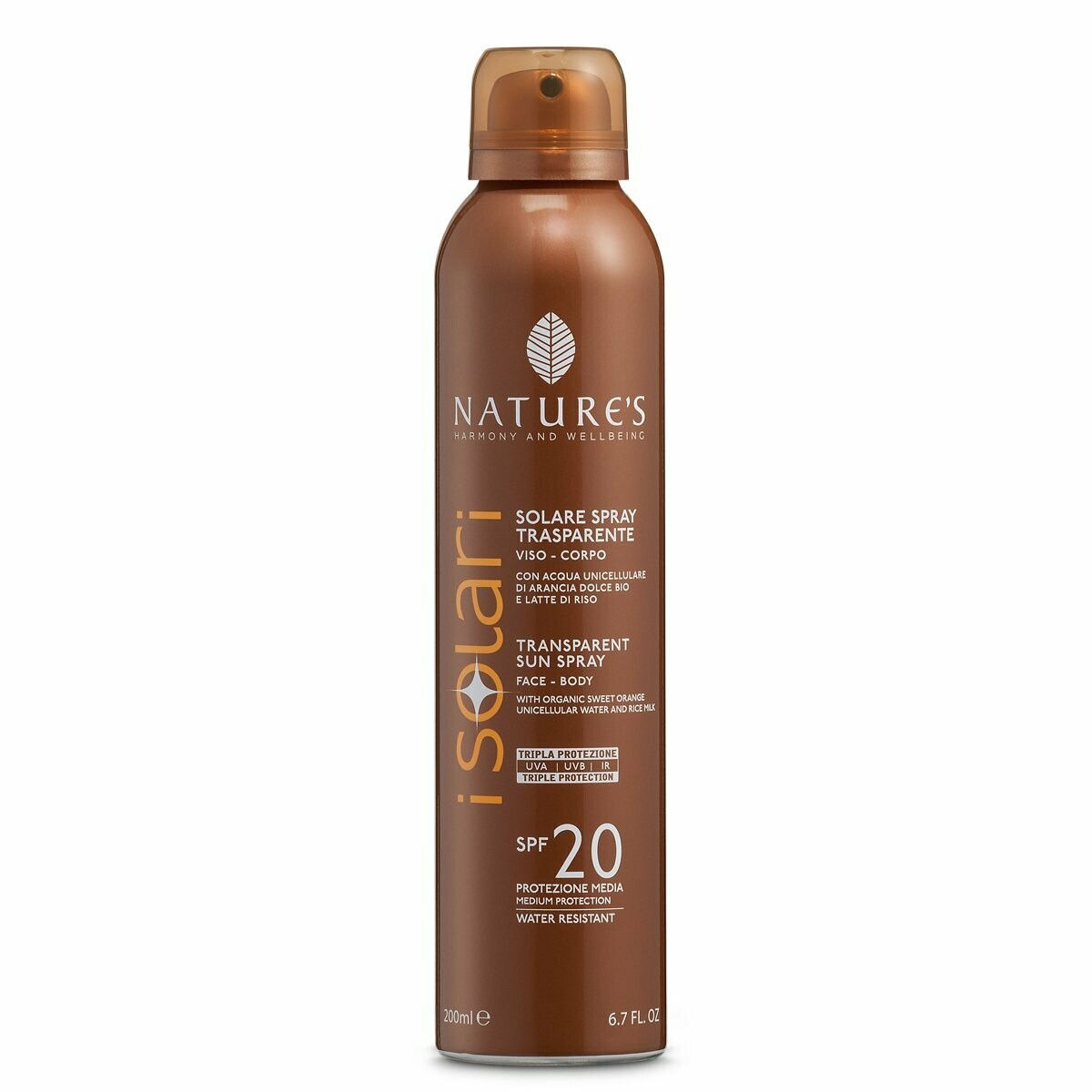 Solare Spray Trasparente SPF 20
200 ml