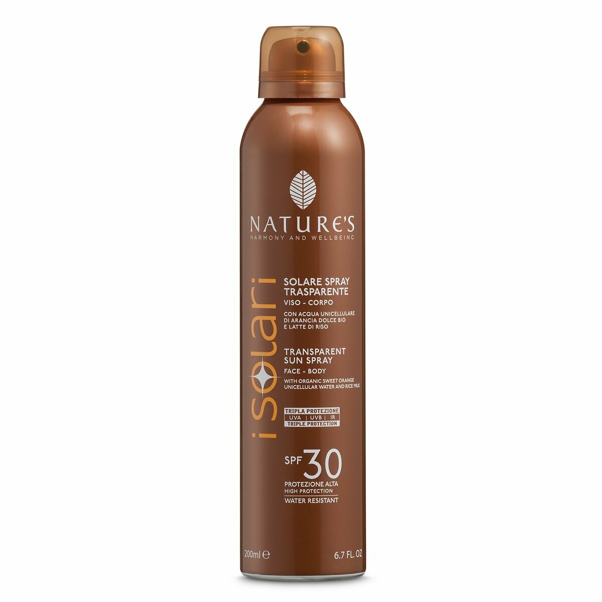 Solare Spray Trasparente SPF 30
200 ml