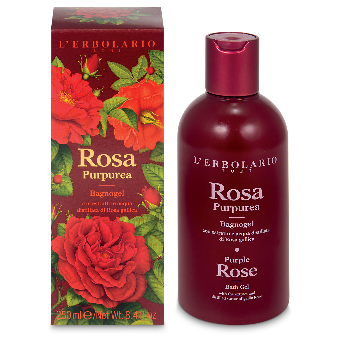 L'ERBOLARIO - Bagnogel Rosa Purpurea
con estratto e acqua distillata di Rosa gallica