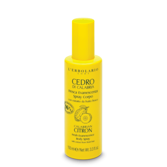 Fresca Evanescenza Spray Corpo Cedro di Calabria

Spray nutriente per il corpo con estratto da frutto fresco
