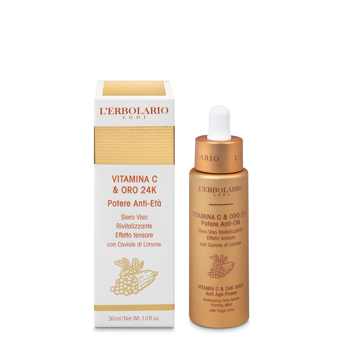 Siero Viso Vitamina C & Oro 24K


Siero Viso Rivitalizzante Effetto tensore

Potere Anti-Età
