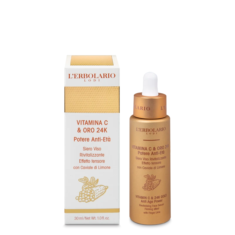 Siero Viso Vitamina C & Oro 24K


Siero Viso Rivitalizzante Effetto tensore

Potere Anti-Età