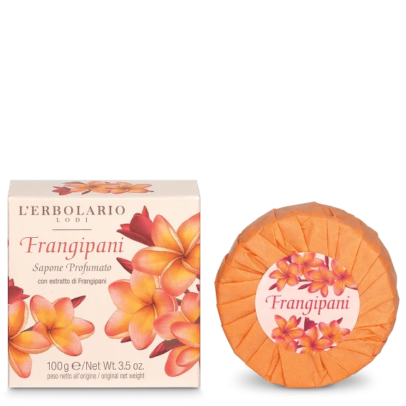 Sapone Profumato Frangipani  Delicato sapone per le mani e il corpo formulato con estratto