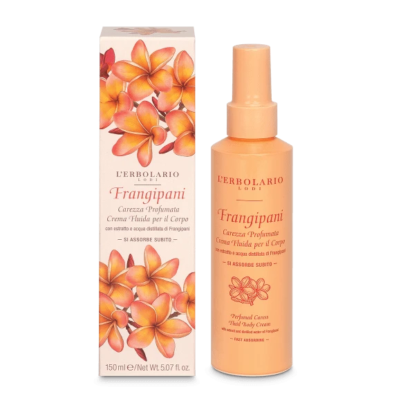 Carezza Profumata Crema Fluida per il Corpo Frangipani
Emulsione profumata per il corpo con estratto e acqua distillata di Frangipani

Si assorbe subito!