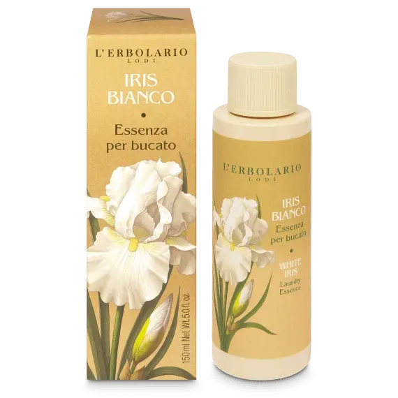 Essenza per Bucato Iris Bianco  Essenza dalle note pure e fresche che regala una piacevolissima e preziosa profumazione al bucato
