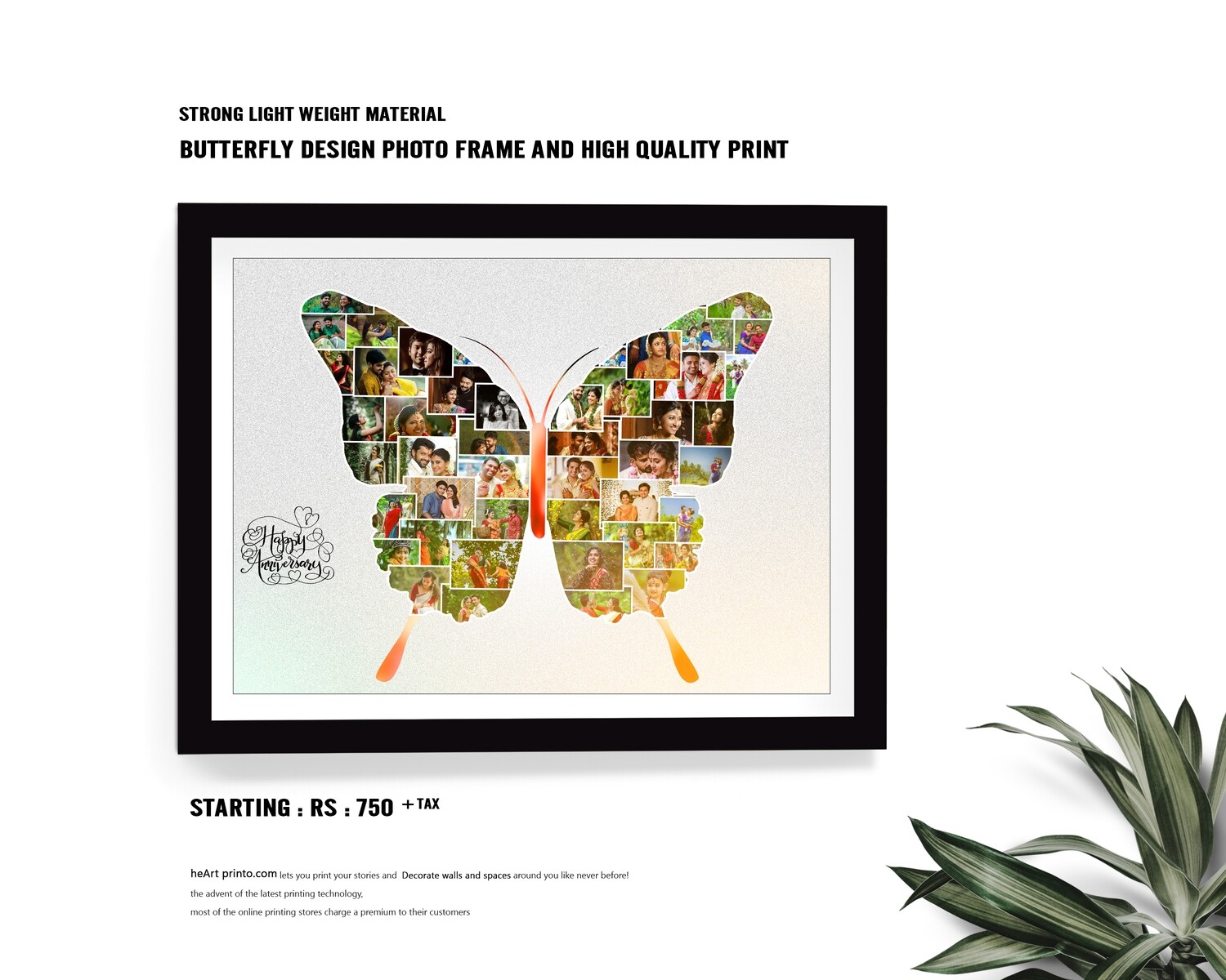 Butterfly Design Photo Frame and High Quality Print