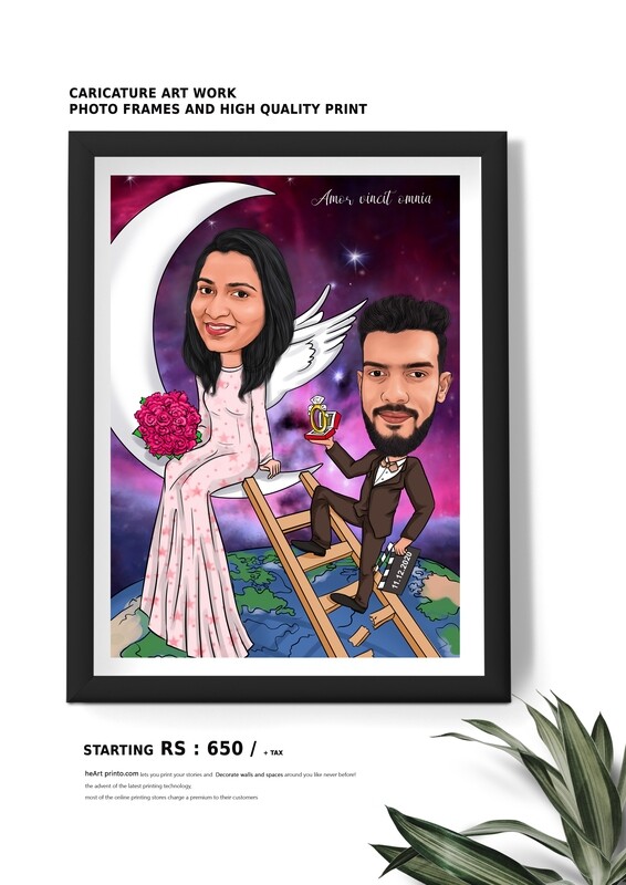 Caricature Art Print and frame