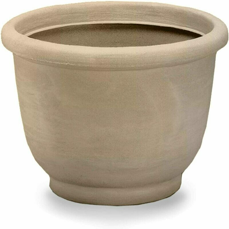 Crescent Garden Agave Planter, Charming Old-World Plant Pot, 14-Inch (Weathered Stone)