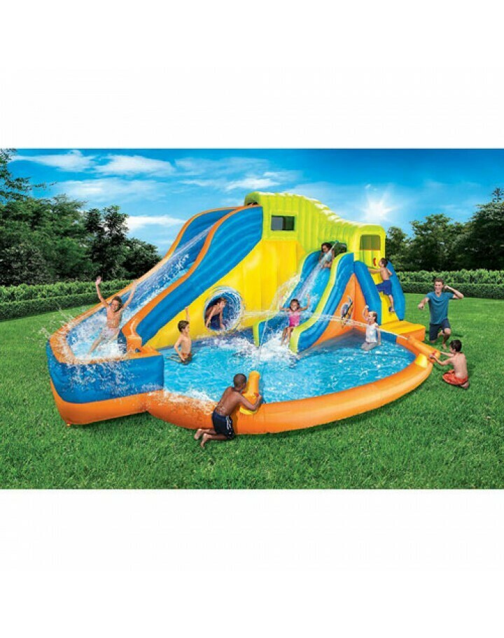Banzai Pipeline Twist Kids Inflatable Outdoor Water Park Pool Slides & Cannons Banzai Pipeline Twist Kids Inflatable Outdoor Water Park Pool Slides & Cannons