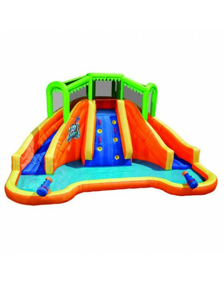 Banzai Twin Falls Lagoon Inflatable Water Slide With Climbing Wall And 2 Cannons Banzai Twin Falls Lagoon Inflatable Water Slide With Climbing Wall And 2 Cannons
