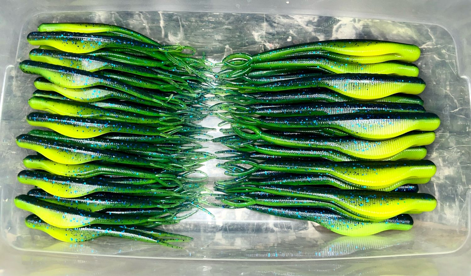 Split Tail Jerk, 5 Inch, Lightning Bug