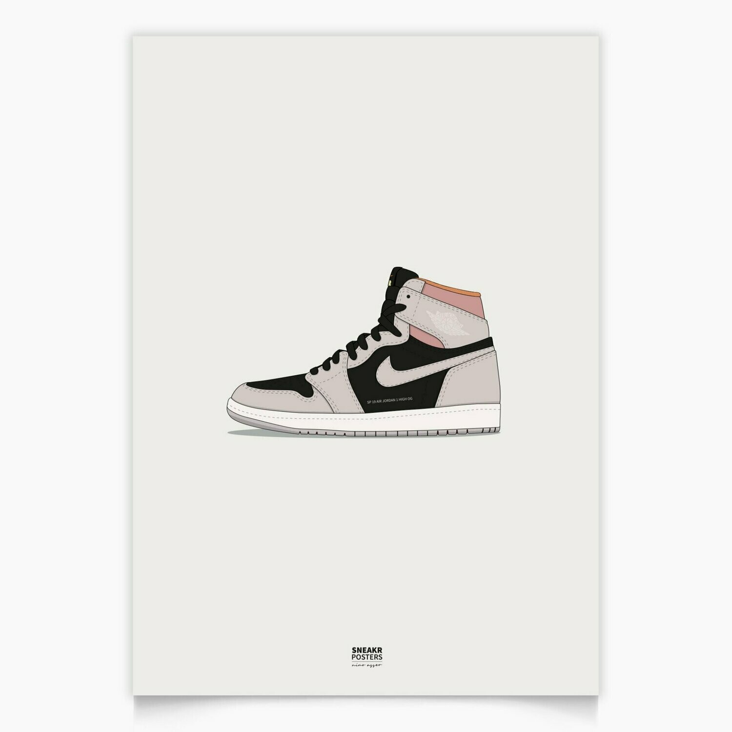 Jordan 1 High Black Grey Crimson